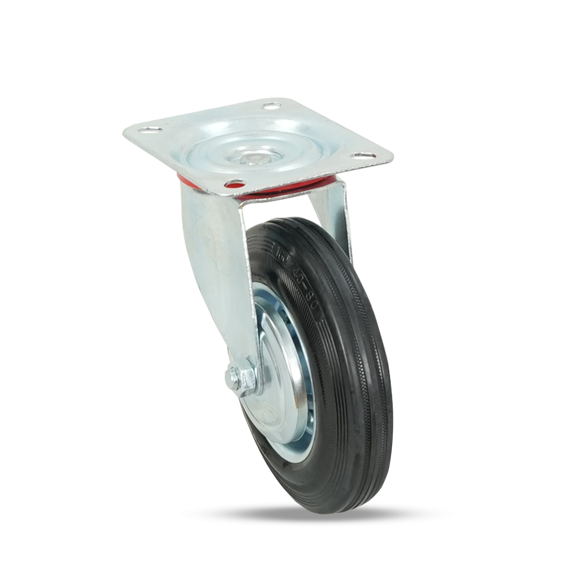Klutch 6in. Rubber Swivel Caster, 320-Lb. Capacity